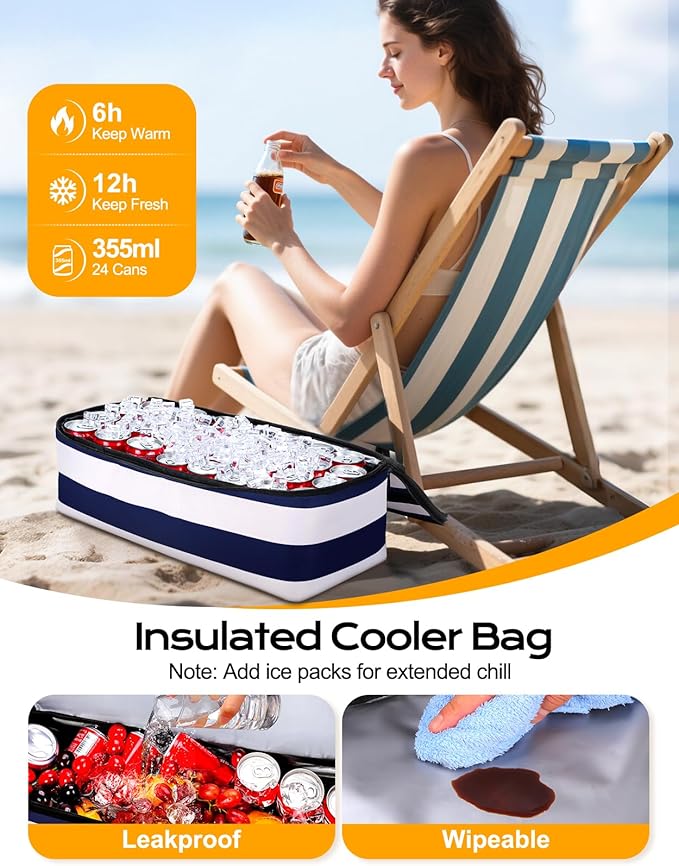 Beach Bag with Cooler, 54L Large Waterproof Sandproof Travel Tote Bag, Duffel Weekender Bag for Packing/Travel/Gym