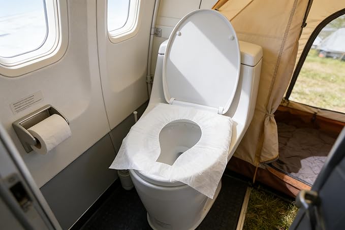 Disposable Toilet Seat Covers, Flushable Travel Disposable Toilet Seat Covers for Adults Kids Potty Training, Travel Essential Accessories for Airplane, Road Trips, Camping (20)