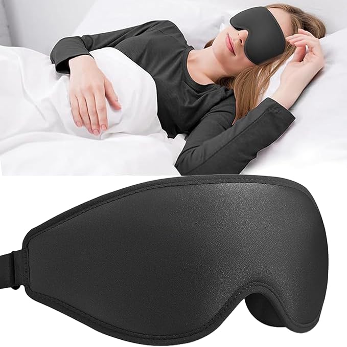 Sleep Eye Mask for Men Women Sleeping Masks, Light Blocking 3D Deep Contoured Eye Shade Cover for Travel Yoga Nap