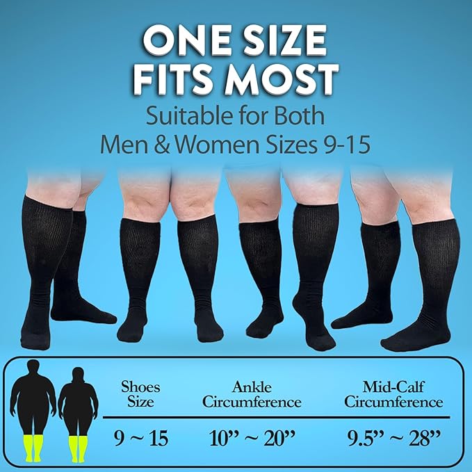 Extra Wide Diabetic Socks for Swollen Feet Men Women Non Binding Soft Stretch Colorful Design