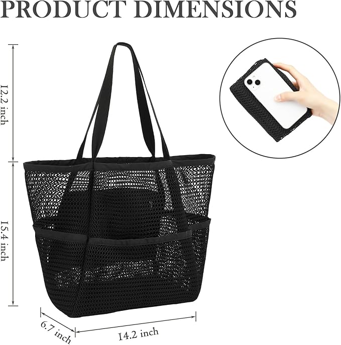 Fammart Mesh Beach Bag for Women, Summer Straw Tote Hobo Pool Bags with Zipper Pocket, Travel Vacation Cruise Essentials 2026