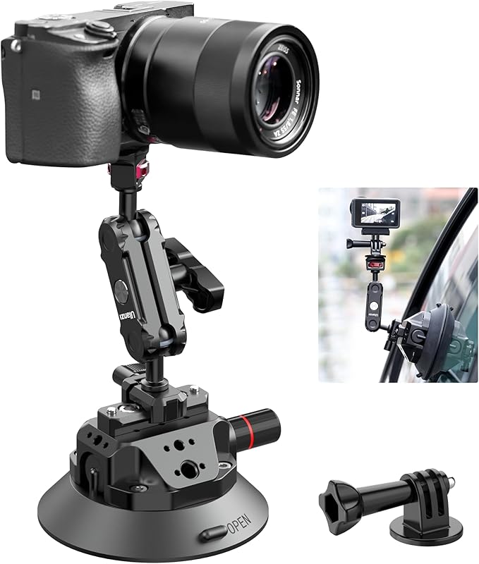 ULANZI SC-02 Suction Mount 4.5'', Magic Arm Bracket for DSLR Cameras Action Camera Video Shooting Filming, Compatible with DJI OSMO Pocket 3/Insta 360 x5/OSMO 360/Sony/Canon/Nikon/Xtra Action Cameras