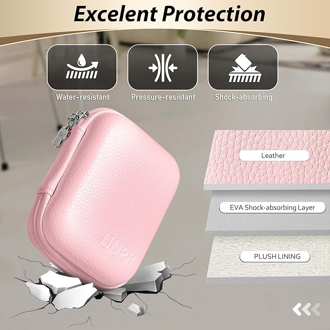 Digital Camera Case for CAMKORY, KODAK PIXPRO FZ45/FZ55, Canon IXUS 285 HS, Lecran, Small Travel Compact Camera Holder with Mesh Pocket for Accessories SD Card (Pink)