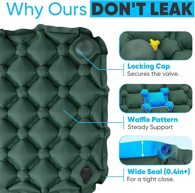 Sekey Pump Up Inflatable Seat Cushion, Portable & Lightweight Airplane Seat Cushion, for Long Flights Stadium Camping Office Travel