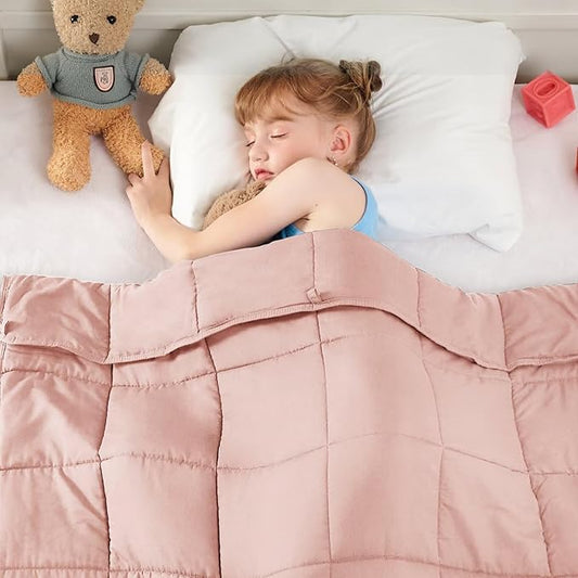 yescool Pink Weighted Blanket 5 Pounds Cooling Weighted Lap Blanket, Heavy Blanket for Sleeping, Weighted Throw Blanket Gifts for 40-60lbs, 40"x60"