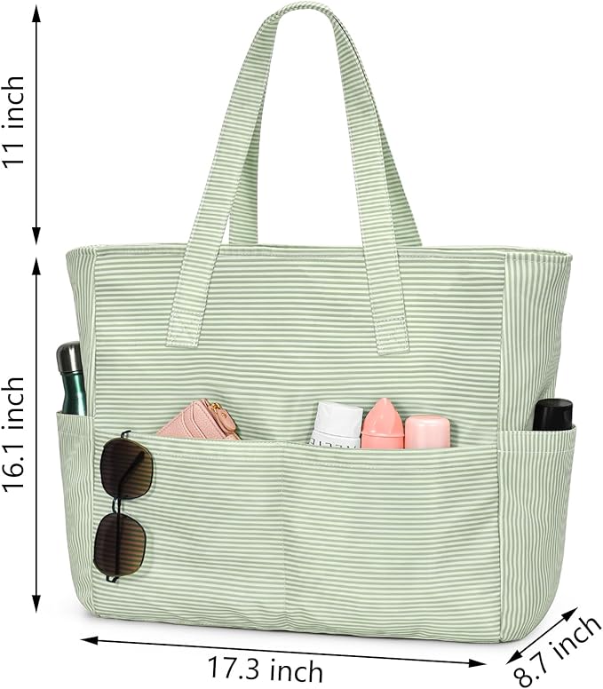 oscaurt Beach Bags for Women Large Waterproof Sandproof Beach Tote Swim Pool Bag with Zipper for Travel Vacation Essentials