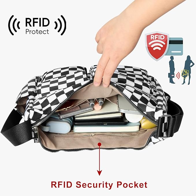 CLUCI Travel Purses for Women, Waterproof Nylon Crossbody Bags for Woman Trendy, Anti Theft Shoulder Handbags for Ladies