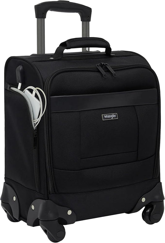Wrangler 17" Underseat Spinner Carry-On Luggage, Black