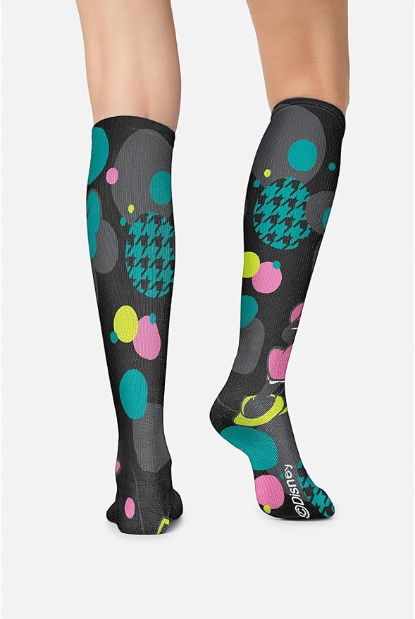 Cherokee Women's 10-15mmHg Compression Socks – Fun Print Knee Highs with Light Support, Soft Feel - PRINTSUPPORT