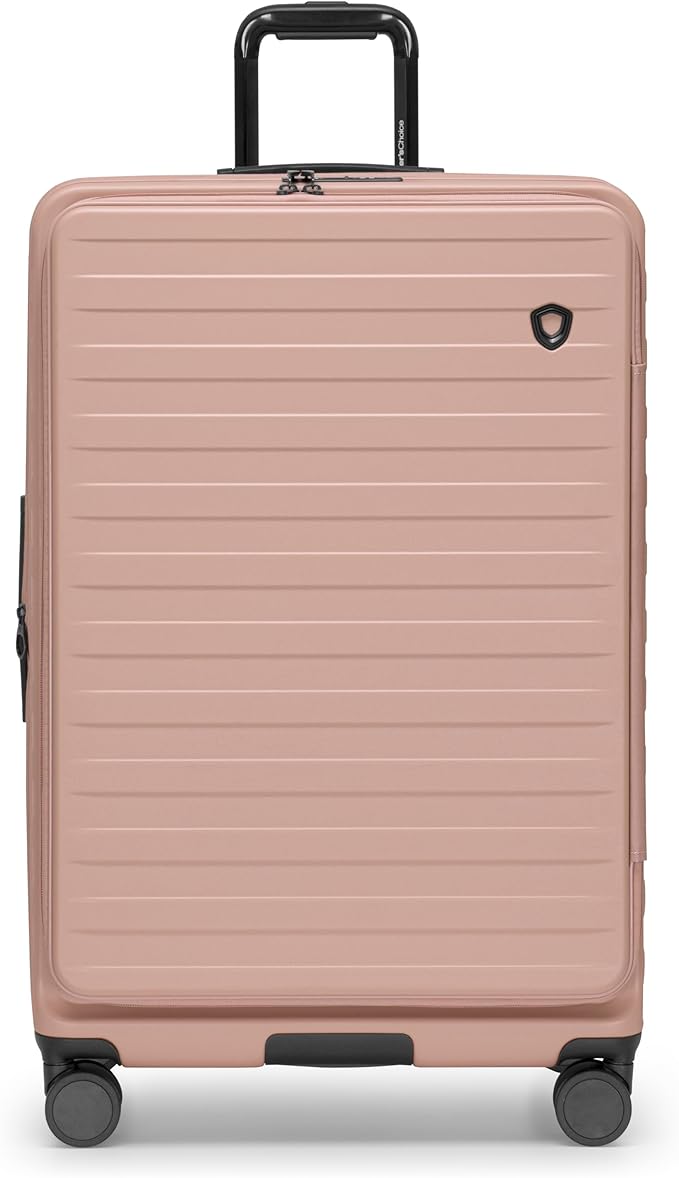 Traveler's Choice Novia Top Opening Expandable Polycarbonate Luggage with Spinner Wheels, Pink, 30-Inch Large