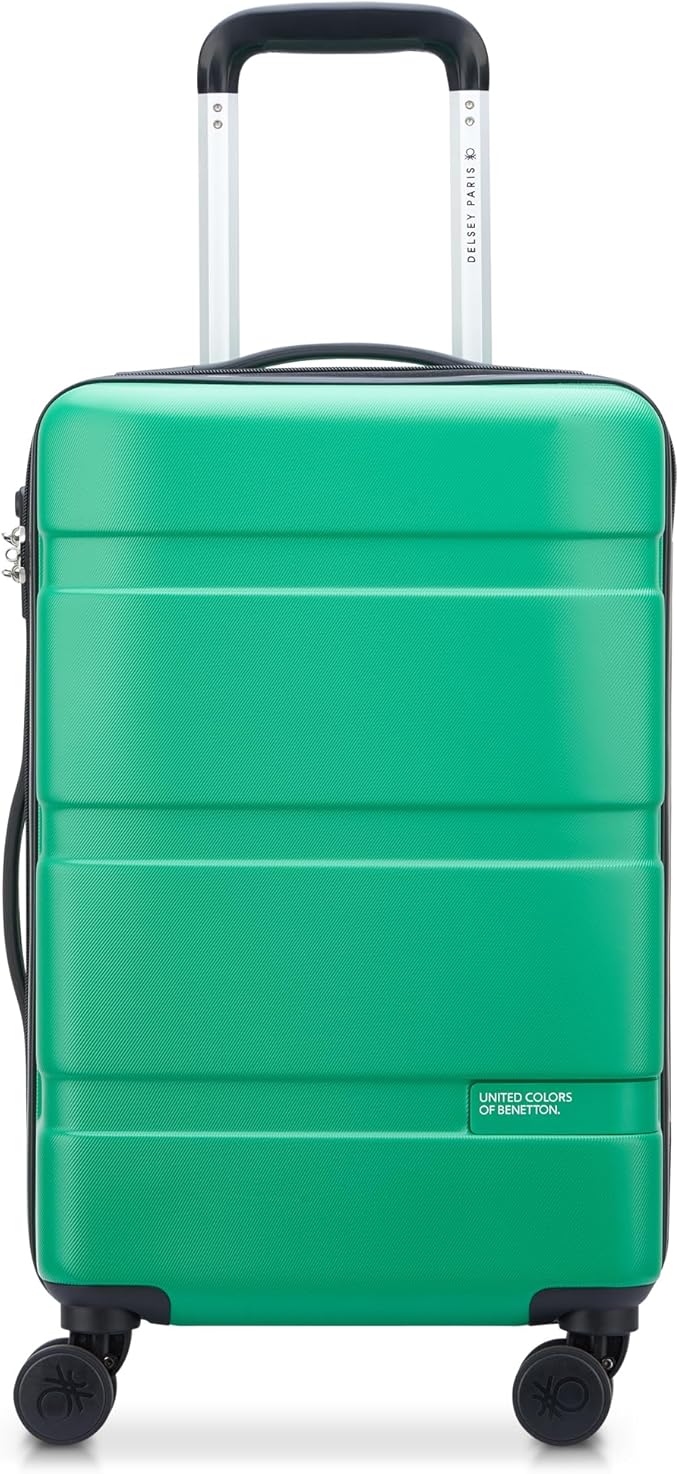 United Colors of Benetton Now! Hardside Luggage with Spinner Wheels, Green, Carry-On 19 Inch