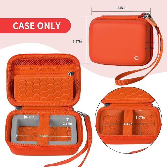 Comecase Carrying & Protective Case for Digital Camera, for Comkory/for Kodak Pixpro/for Canon PowerShot ELPH 180/190 / Sony DSCW800 / DSCW831 Cameras for Travel - Orange