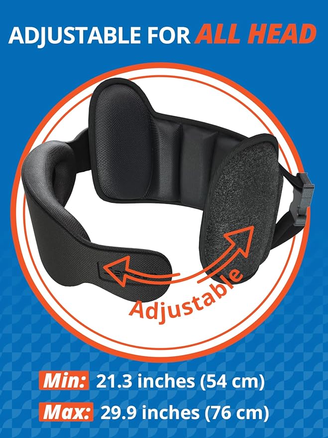 Upgraded Travel Pillow, Airplane Head Strap for All Heights, 360° Head Support, Airplane Pillow with 3D Sleep Mask, Light Blocking, Long Flights Essentials Headrest, Stop Bobblehead, Red