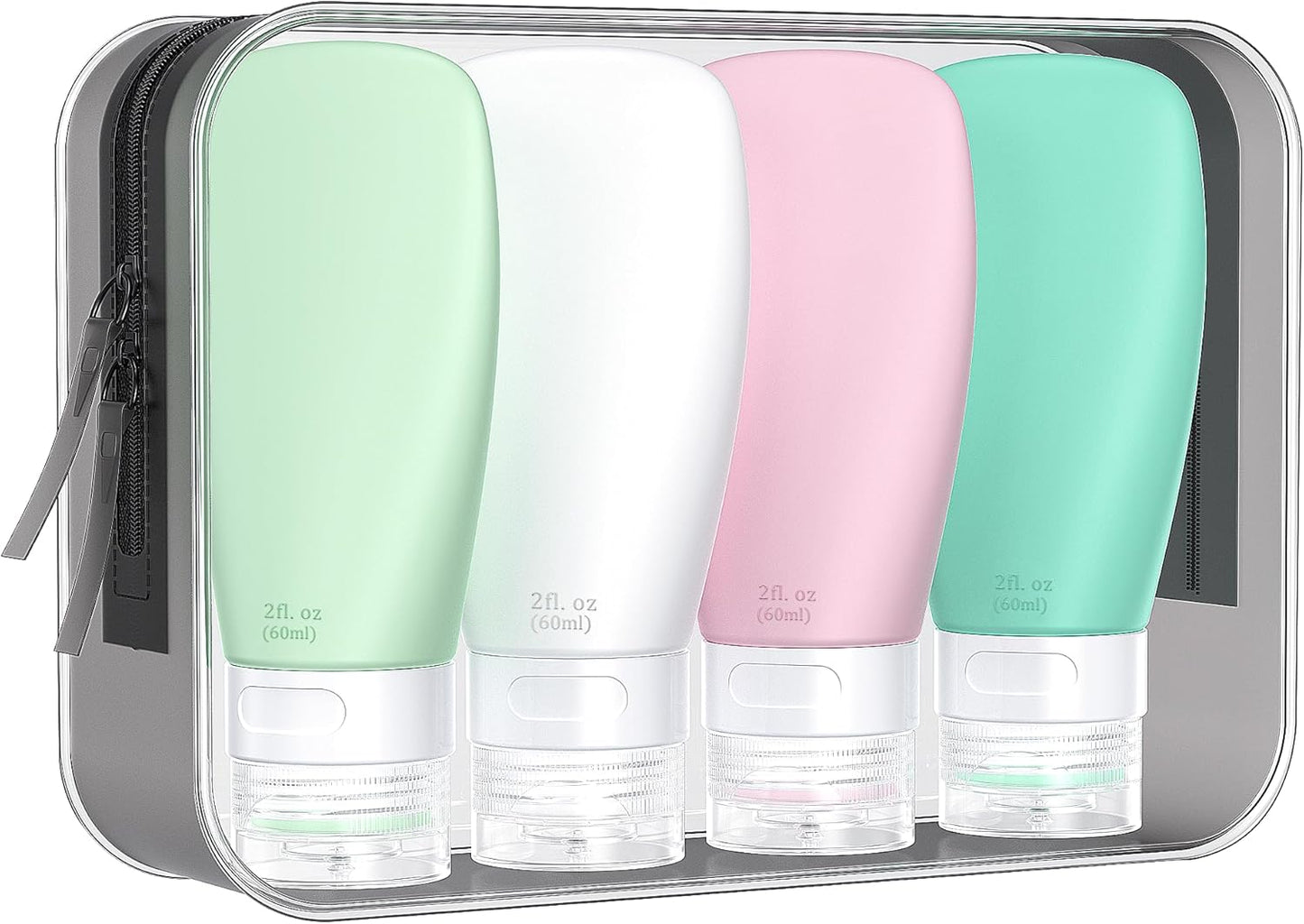 INSFIT Portable Travel Bottles, TSA Approved Leak Proof Containers for Toiletries, BPA Free Refillable Accessories for Shampoo, Body Wash, Liquids (4 Pack)