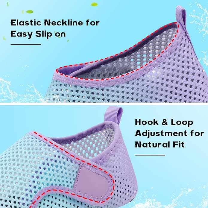 Scurtain Barefoot Water Shoes for Women Men Beach Swim Aqua Socks Summer Quick-Dry Sandals Slippers