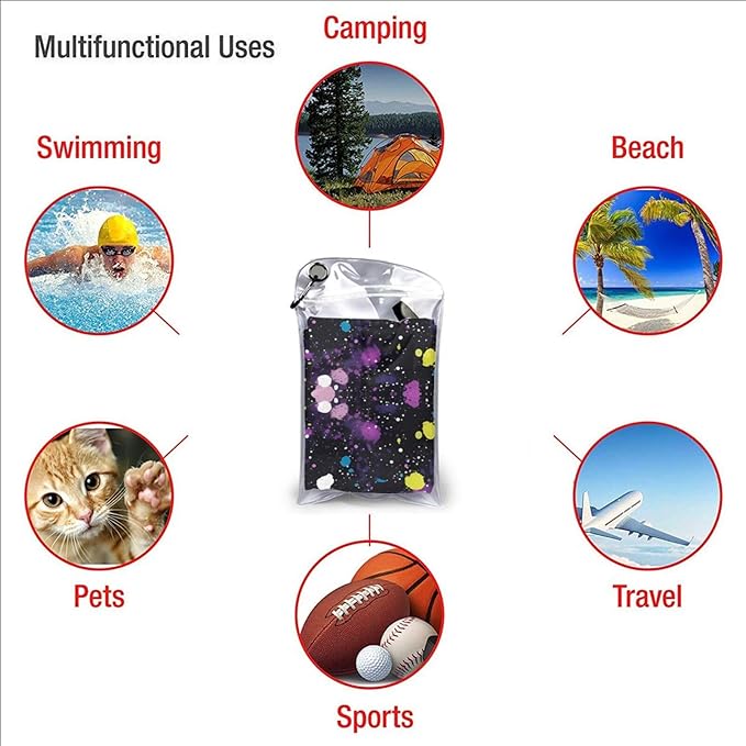 Galaxy Sand Free Beach Towel – 27.5"X55" Quick Dry Microfiber Beach Towels for Travel, Swimming, Pool, and Camping, Absorbent and Compact Beach Essential for Women, and Men