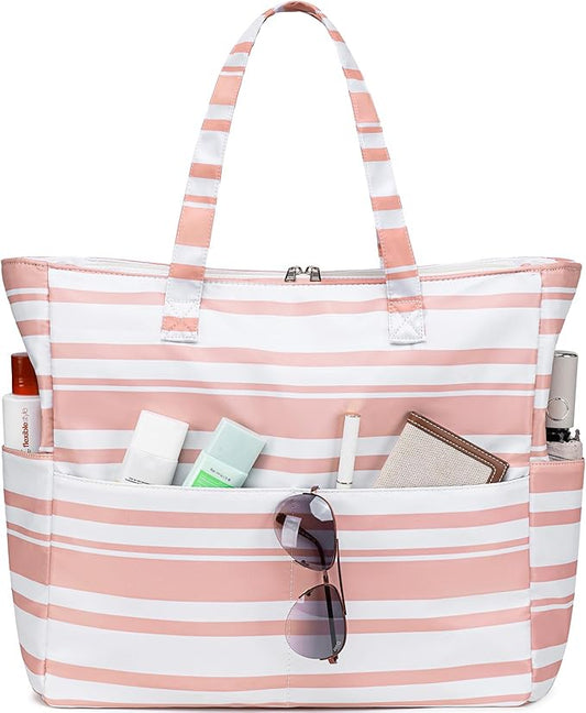 LEDAOU Beach Bag Waterproof Sandproof Women Beach Tote Pool Bag with Zipper for Swim Gym Grocery Travel with Wet Pocket | Sandproof, with Zipper, for Gym, Grocery, Travel, with Wet Pocket