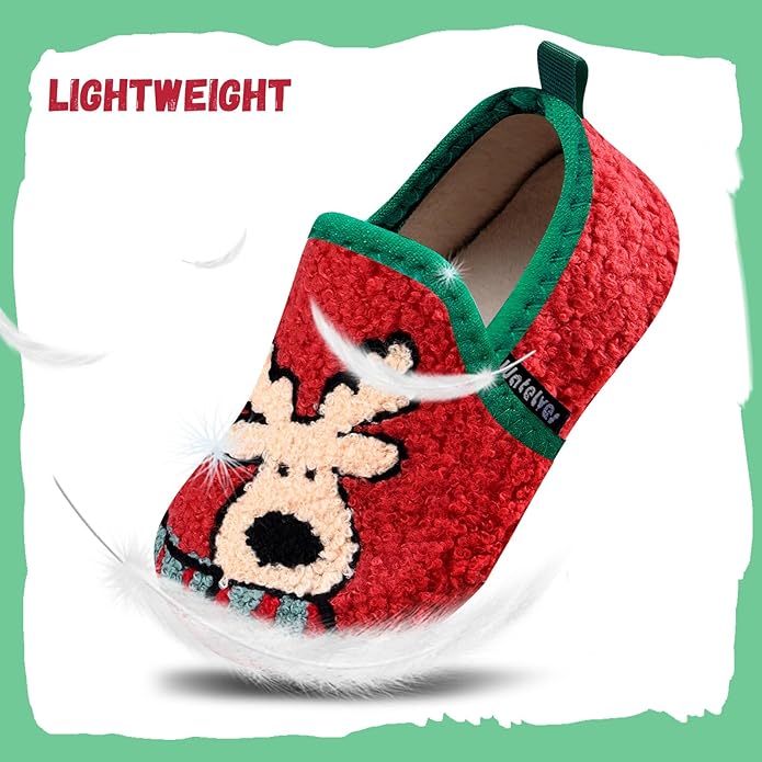 WateLves Kids Toddler Slippers Boys Girls House Shoes Slip on Sock Slippers Lightweight Winter Indoor Outdoor Walking Shoes