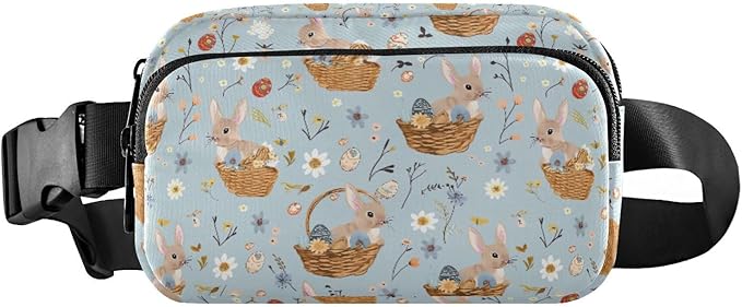 Easter Bunnies Baskets Eggs Fanny Pack for Women Men Water Resistant Fashion Waist Packs with Adjustable Strap Belt Bag for Travel Workout Jogging Hiking 21219011