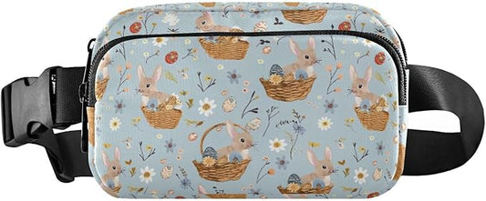 Easter Bunnies Baskets Eggs Fanny Pack for Women Men Water Resistant Fashion Waist Packs with Adjustable Strap Belt Bag for Travel Workout Jogging Hiking 21219011
