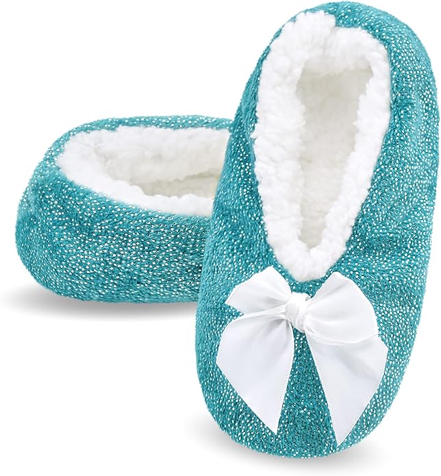 Panda Bros Slipper Socks for Women Grippers, Fuzzy Cozy Fleece Slipper Socks, Soft, Warm House Slippers