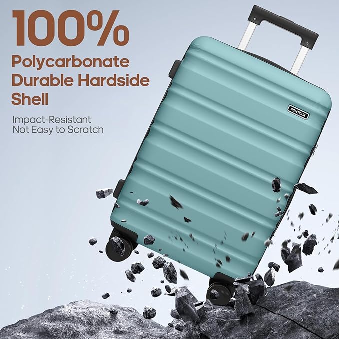 3 Piece Luggage Set 20 Inch Carry On Suitcase with Spinner Wheels, PC Hard Shell TSA Lock, Expandable & Fully Lined Interior, Airline Approved