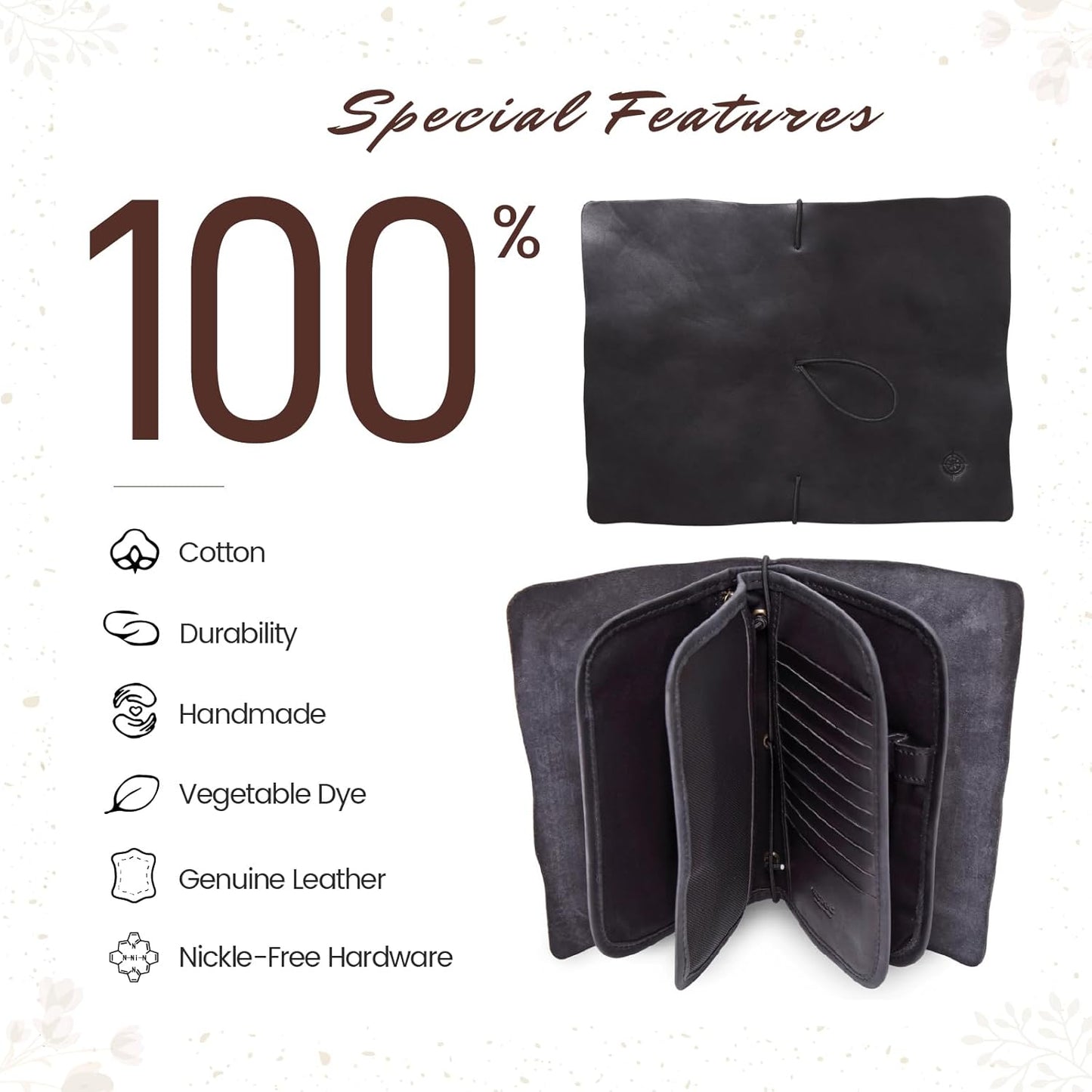 Genuine Leather Nomad Organizer Travel Wallet | Women's Wallet Clutch Passport Holder