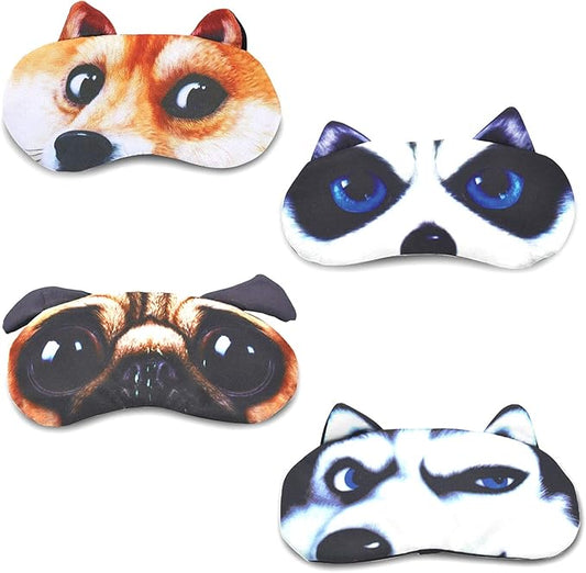 Tphon Sleep Mask for Adult Kids Boys Girls Funny Blindfolds Soft Cute Animal Sleeping Masks with Adjustable Strap for Travel Naps Shift Works Games