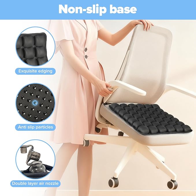 Starlo Sondour Travel Seat Cushion, Airplane Cushion Long Flight, Airplane Gadgets Inflatable Seat Cushions, Portable Airline Cushion with Air Pump, Wheelcha