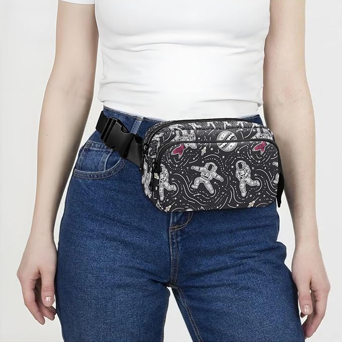 Universe Space Planet Astronauts Fanny Pack for Women Men Water Resistant Fashion Waist Packs with Adjustable Strap Belt Bag for Travel Workout Jogging Hiking 21219418