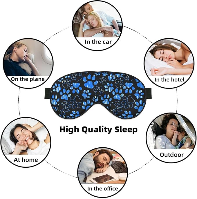 Dog Paw Sleep Mask Breathable Soft Eye Mask for Sleep for Women Men Lightweight Eye Cover for Travel, Night Work, Nap, Office