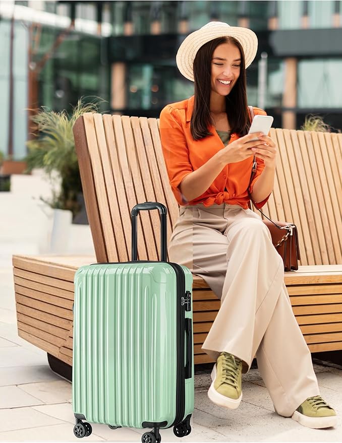 Carry on Luggage - Airline Approved Suitcases with Spinner Wheels, Built-In TSA Lock，Hard Shell Expandable Suitcases