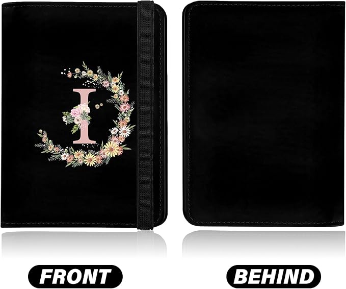 Cute Passport Holder and Holder Combo Passport Cover with RFID Blocking Women Men Compatible Wallet Credit Card Protector (Black-I)