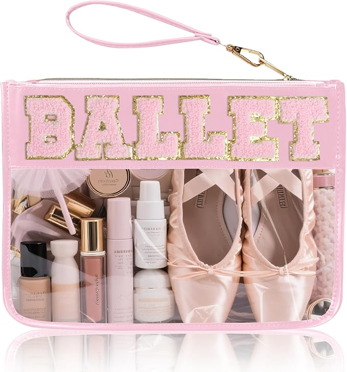 Snack Bags Clear Pouch Travel Makeup Bag Chenille Letter Bags for Zipper Pouch Clear Cosmetic Bag Clearly Tote Bag Makeup Travel Bags for Women
