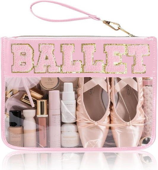 Snack Bags Clear Pouch Travel Makeup Bag Chenille Letter Bags for Zipper Pouch Clear Cosmetic Bag Clearly Tote Bag Makeup Travel Bags for Women