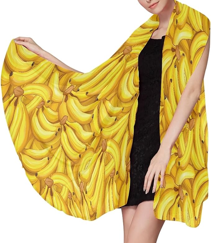 Creative Banana Print Yellow Beach Towel – Oversized (79"x 56") Lightweight Thin Towels for Adults - Quick Dry, Absorbent Easy to Carry Sand Free Travel Towel for Vacation Swimming, M