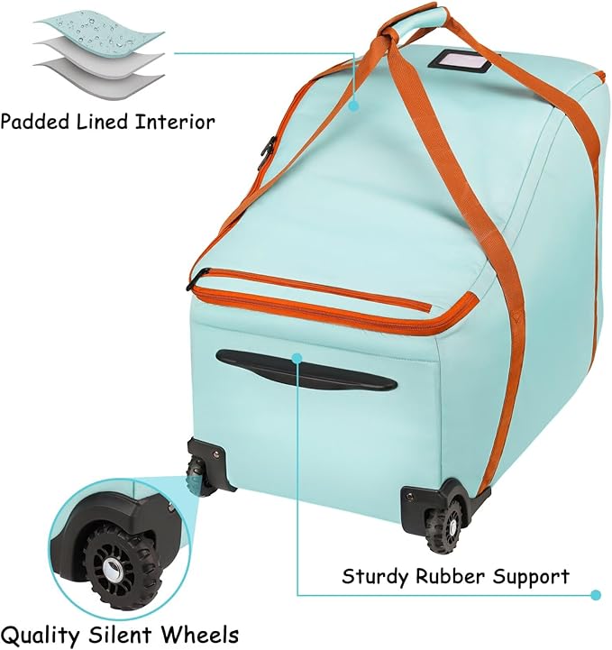 Car Seat Travel Bag for Airplane Compatible with Most Infant Car Seats, Padded Car Seat Cover Bag, Carseat Gate Check Bag for Road Travel