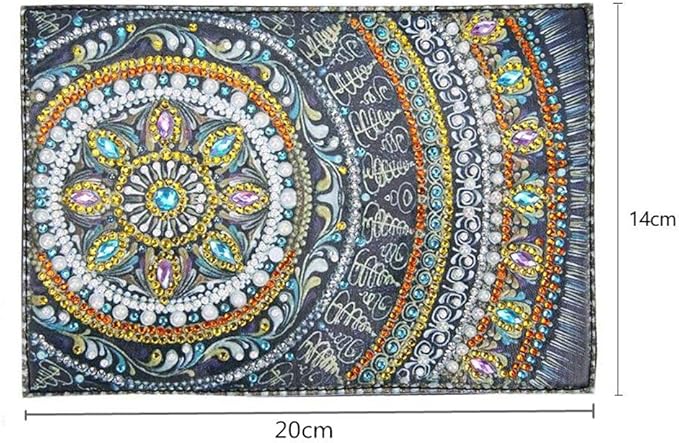 Passport Holder Cover 5D Diamond Painting Leather, DIY Crystal Rhinestone Painting Travel Passport Protective for Boarding Pass, ID Card, Driver's License-20X14CM (B)