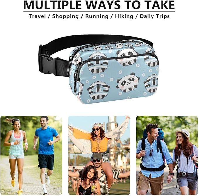 Kawaii Panda Fanny Pack for Women Men Water Resistant Fashion Waist Packs with Adjustable Strap Belt Bag for Travel Workout Jogging Hiking 21219091
