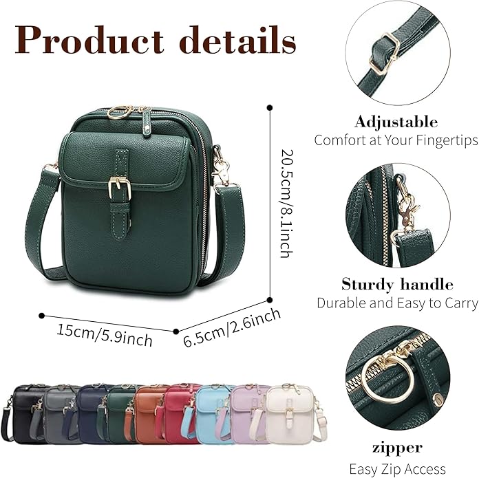 Leather Crossbody Bags for Women Travel Small Crossbody Purse Anti Theft Waterproof Bum Bag with Built in Wallet