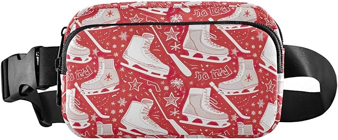 Ice Skates Fanny Pack for Women Men Water Resistant Fashion Waist Packs with Adjustable Strap Belt Bag for Travel Workout Jogging Hiking 21220340