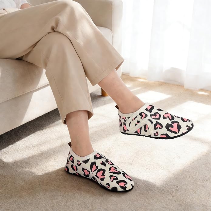 Ultrafun House Slippers for Women Men Slip on Barefoot Slippers Socks Soft Lightweight Rubble Sole House Shoes Indoor/Outdoor