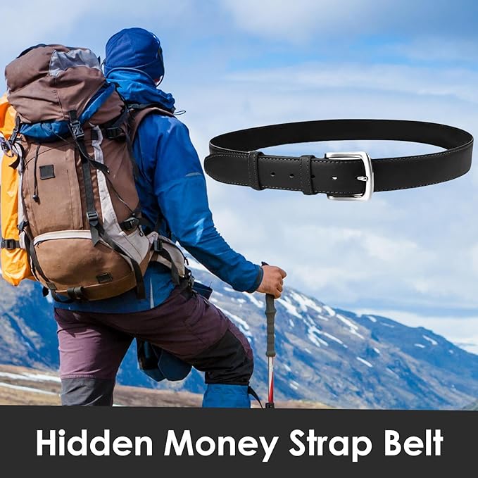 Money Belt Travel Pouch - Hidden Waist Wallet for Secure Cash Storage | Nylon Fabric with Zippered Secret Compartment, Anti Theft Slim Belt Bag for Passport Cards and Outdoor Travel Safety 49.21 in