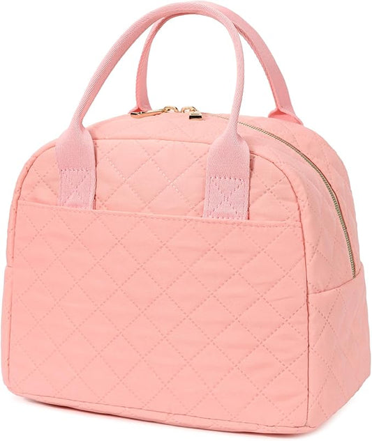 Lunch Bag for Women, Insulated Lunch Box, Reusable Water-Resistant Lunchbox Cooler with Front Pocket, Large Capacity Lunch Tote Bag for Work, Travel, Picnic