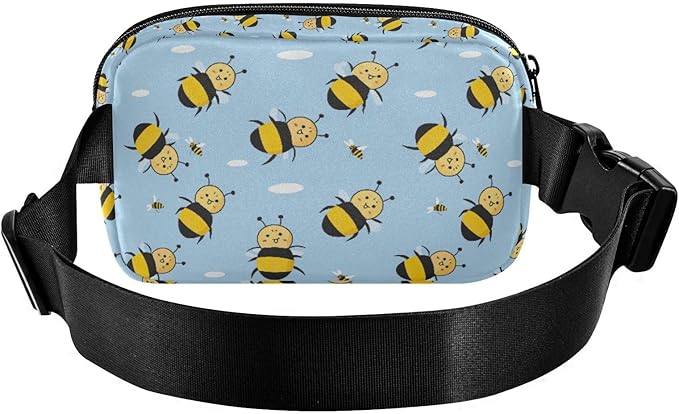 Kawaii Bees Fanny Pack for Women Men Water Resistant Fashion Waist Packs with Adjustable Strap Belt Bag for Travel Workout Jogging Hiking 21219081