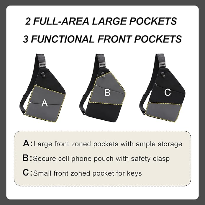 Anti Theft Crossbody Travel Bags Mens Sling Bag Over the Shoulder Bags for Women Gifts for Travelers