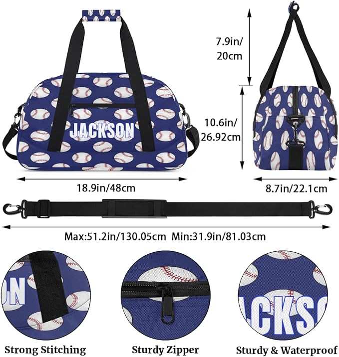 Custom Basketball Gym Duffel for Kids Boys,Personalized Duffel Bag Overnight Bags for Travel Weekender Practice