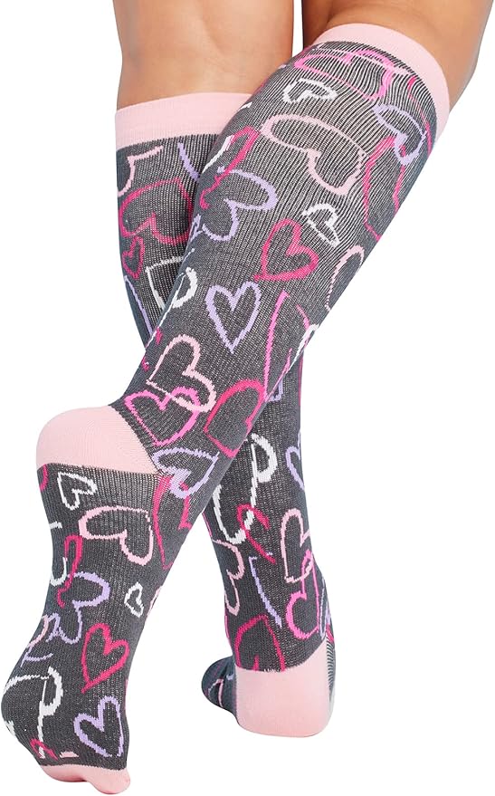Cherokee Women's 10-15mmHg Compression Socks – Fun Print Knee Highs with Light Support, Soft Feel - PRINTSUPPORT