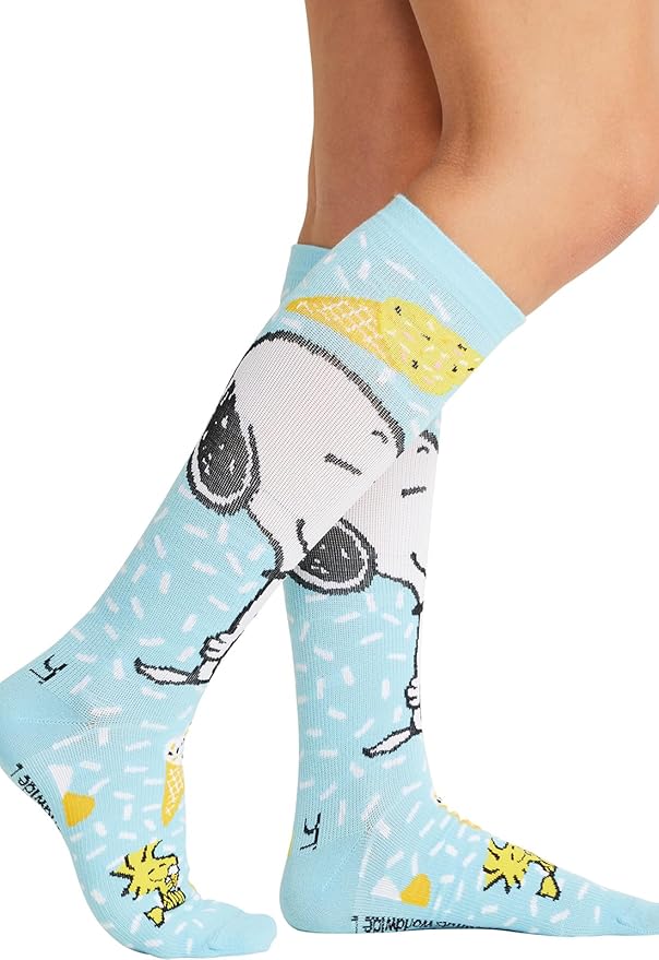 Cherokee Women's 10-15mmHg Compression Socks – Fun Print Knee Highs with Light Support, Soft Feel - PRINTSUPPORT