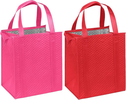 Mediz Hannah Direct Large Capacity Heavy Duty Insulated Smart Shopping Bag - Strong Reusable Grocery Tote 2 Pack